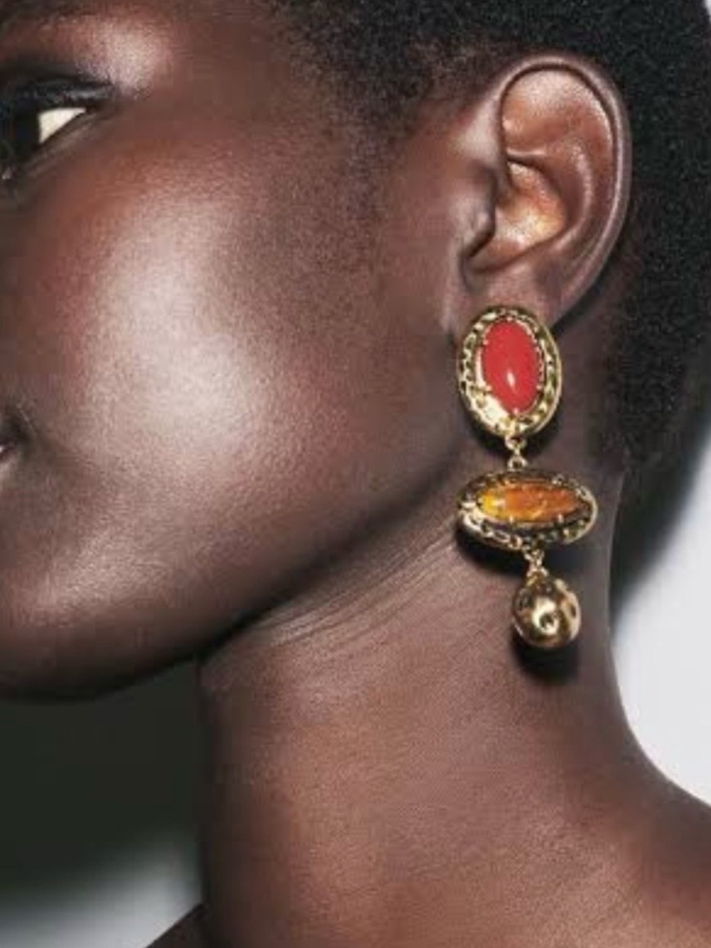 Zara Stone Drop Statement Earrings